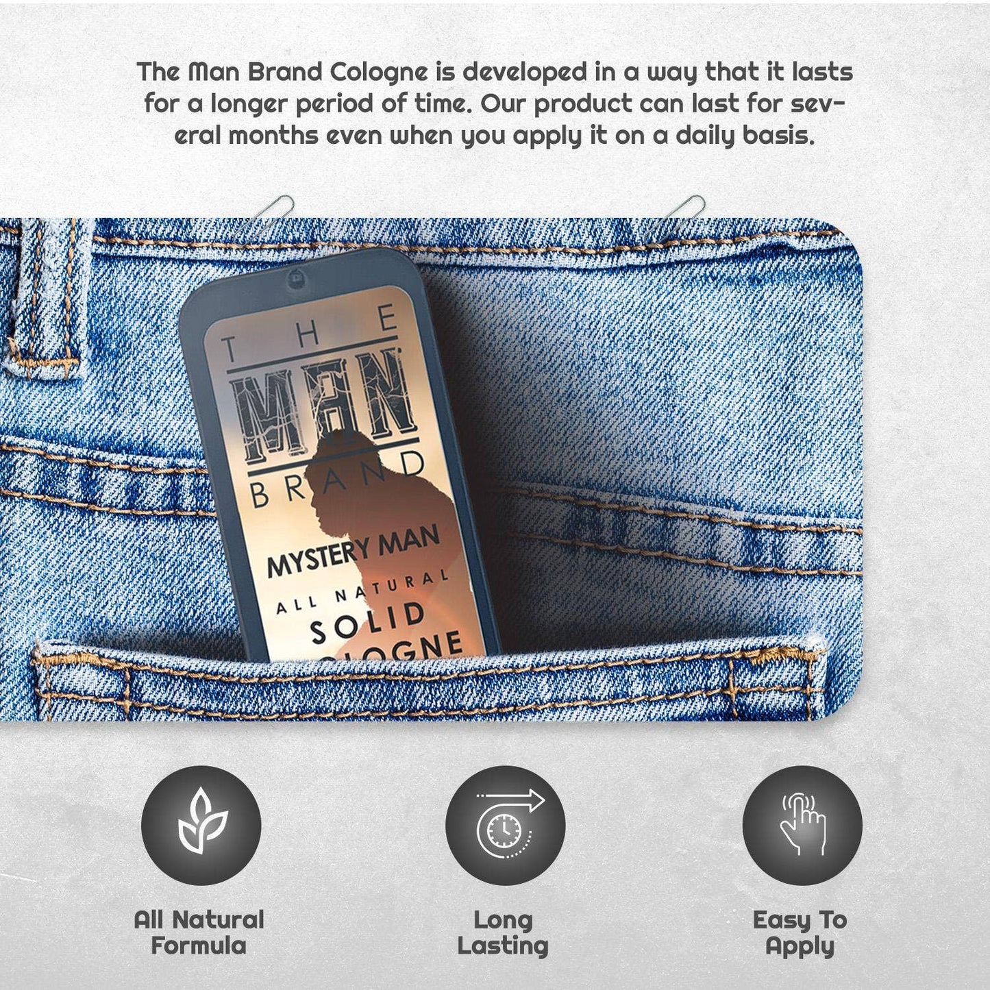 Mystery Man Solid Cologne - Vintage Slide Tin - 0.75 Ounce