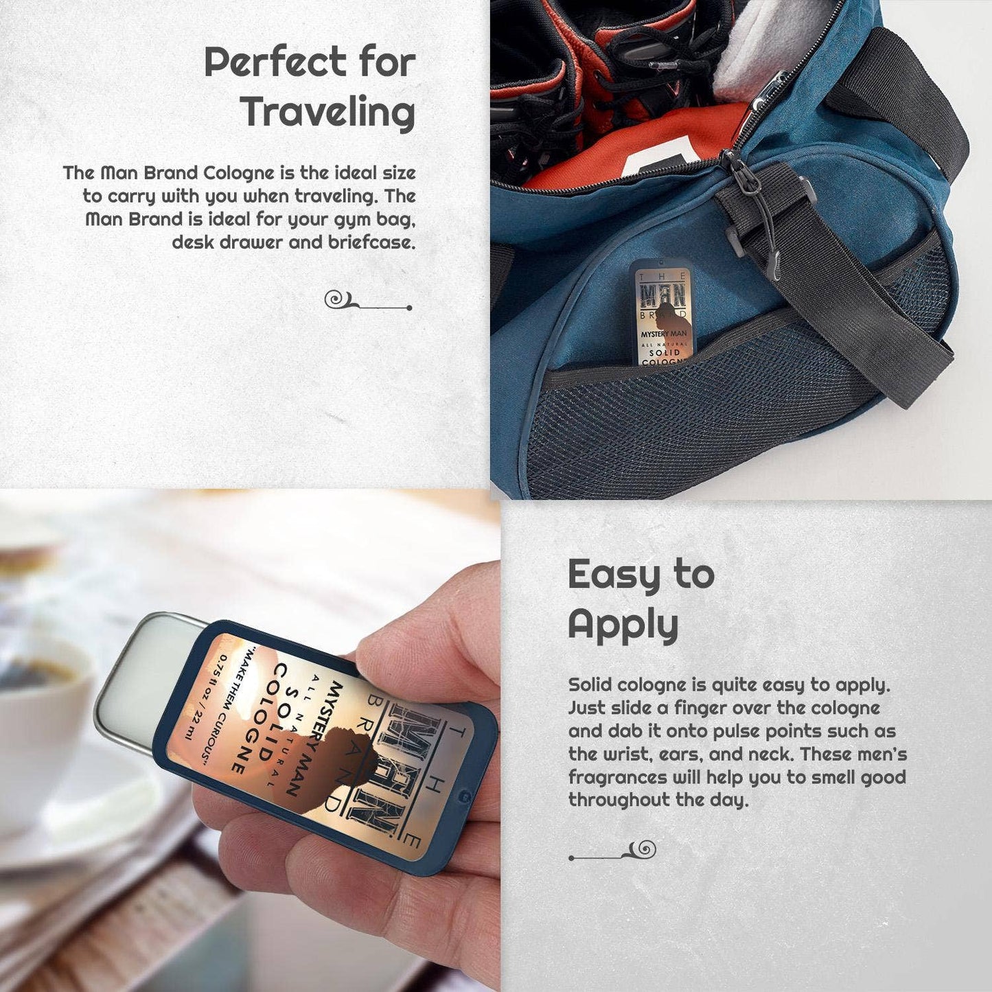 Mystery Man Solid Cologne - Vintage Slide Tin - 0.75 Ounce