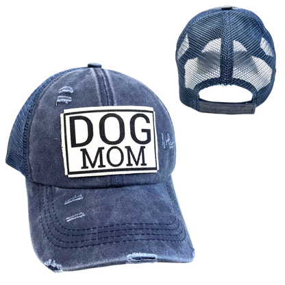 DOG MOM BALL CAP | WOMAN'S HAT | DISTRESSED