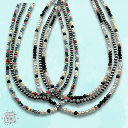 Multi-color and silver beaded necklace