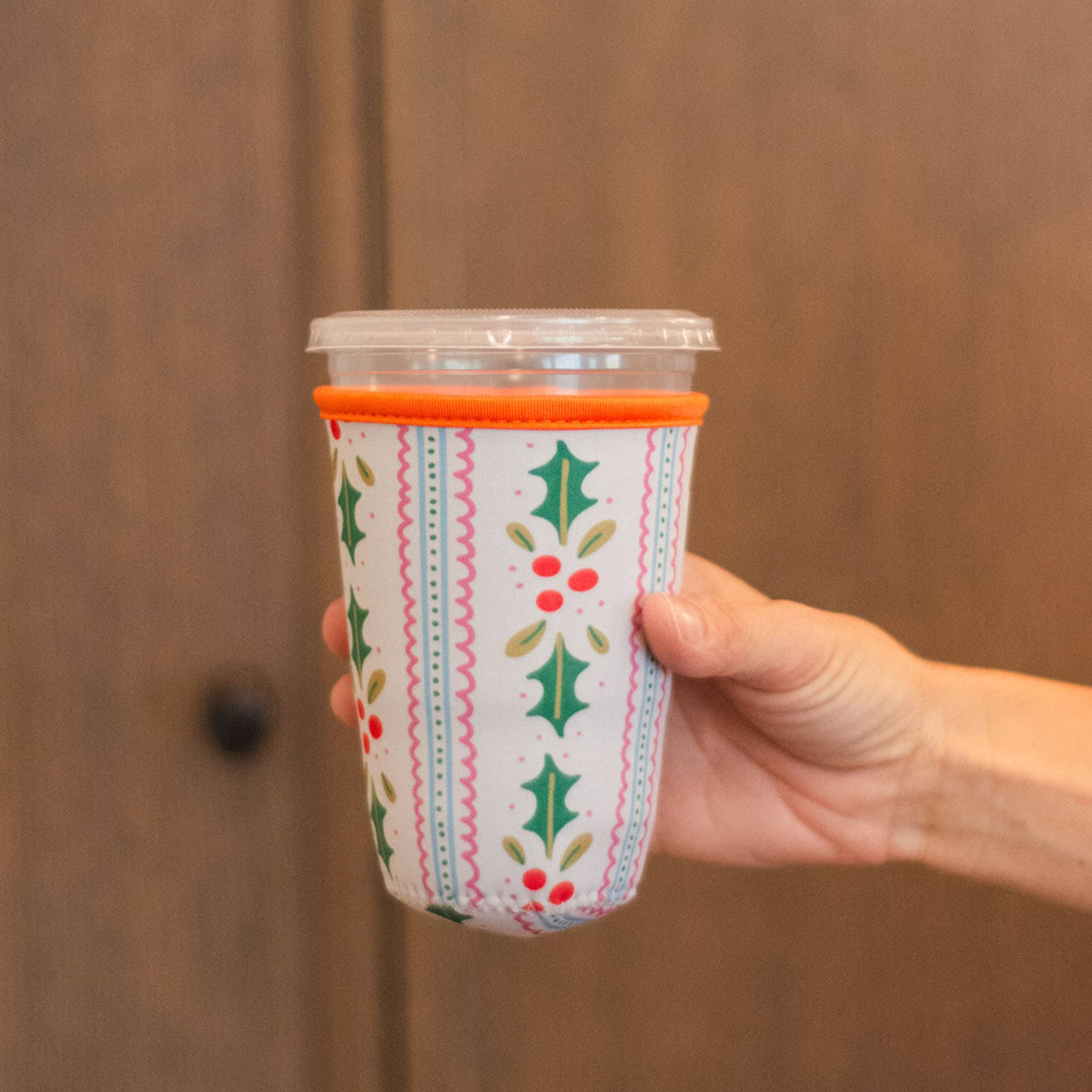 Holly Christmas Drink Sleeve