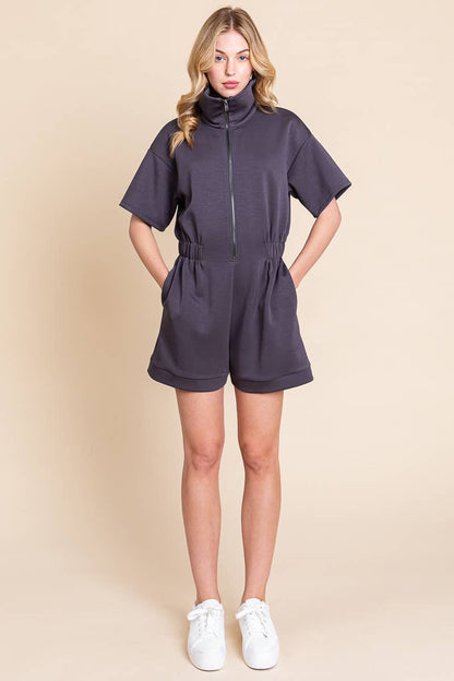 SCUBA ZIP UP ROMPER