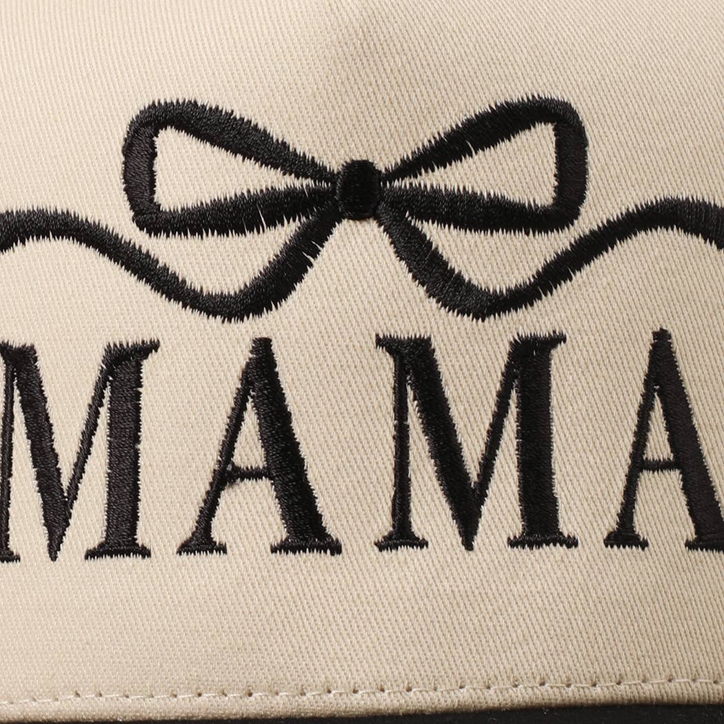 MAMA Ribbon Embroidered Two-Tone Trucker Hat