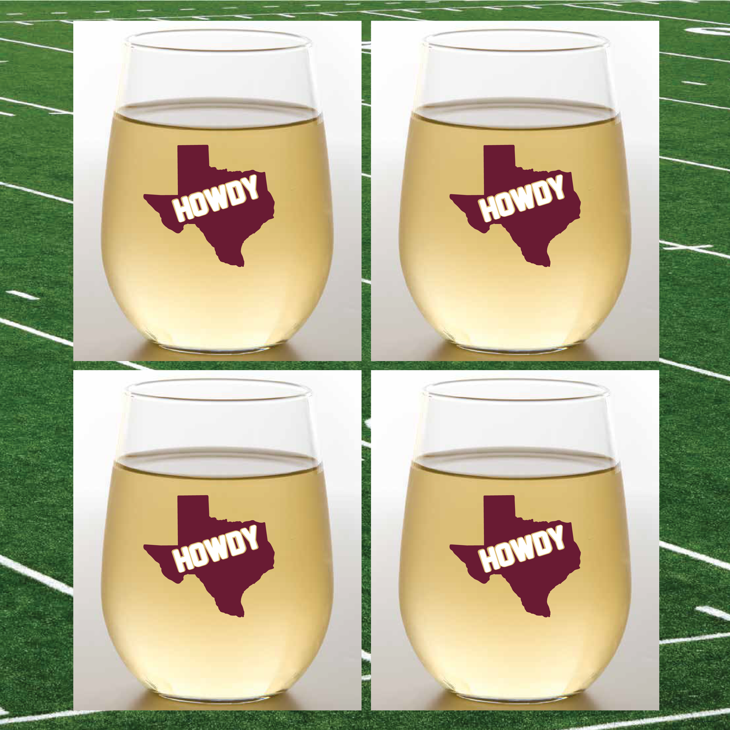 AGGIES Unbreakable Stemless TRITAN Plastic Wine Glasses