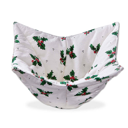 Vintage Holly Bowl Cozy White Multi Cotton Christmas