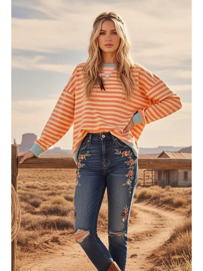 MULTI COLOR STRIPED SWEATSHIRT