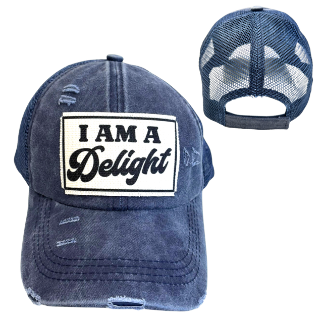 I AM A DELIGHT | DISTRESSED | UNISEX HAT