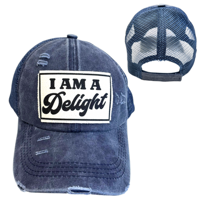 I AM A DELIGHT | DISTRESSED | UNISEX HAT