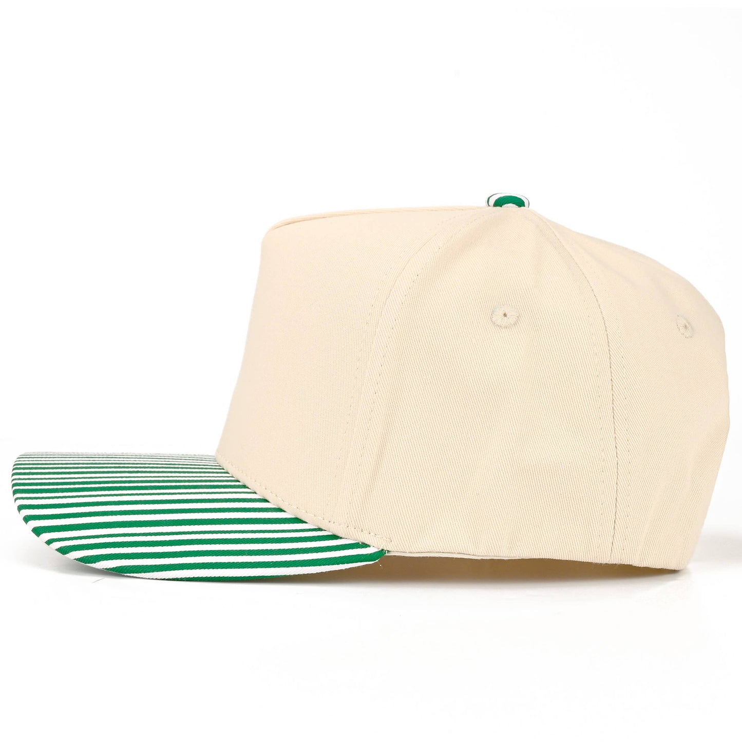 C.C Striped Pattern on Bill Plain Two Tone Trucker Hat