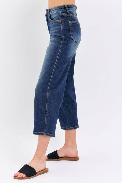 Mid-Rise Tummy Control Crop Wide Judy blue