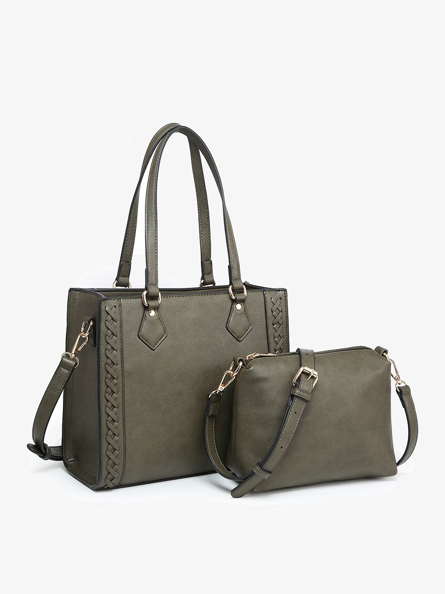 Betsy Structured Braided Crossbody/Satchel Bag | M2344