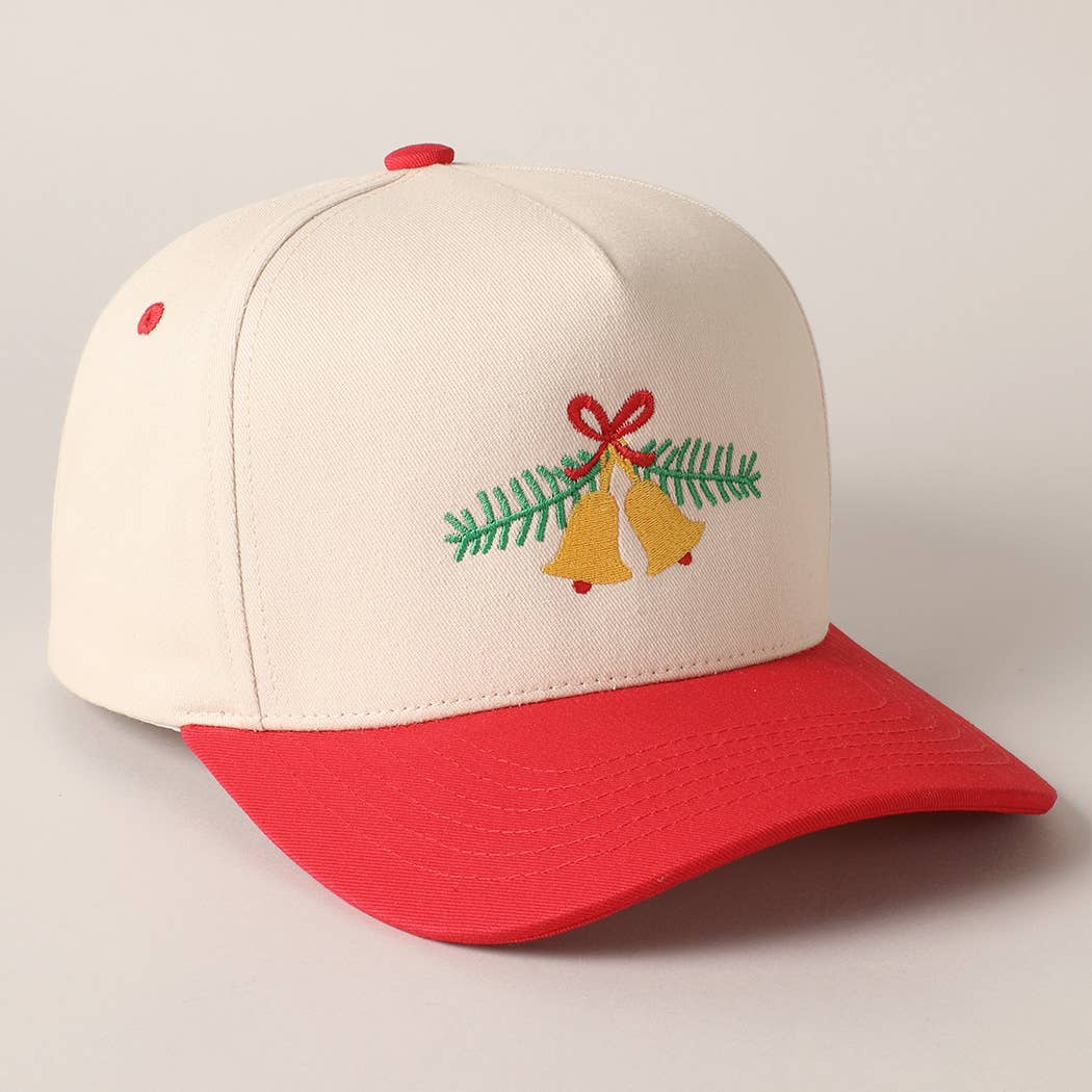 Christmas Jingle Bell Embroidery Baseball Cap