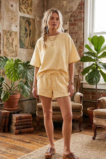 Polka Dot Heavy Scuba Top and Shorts Set