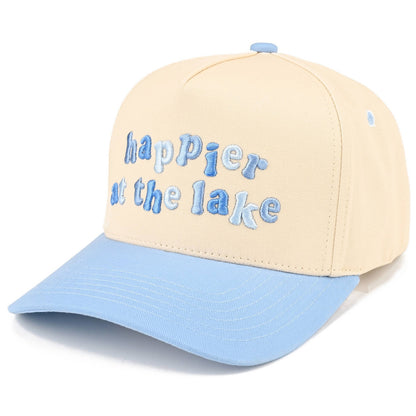 C.C HAPPIER AT THE LAKE Letter Two Tone Trucker Hat