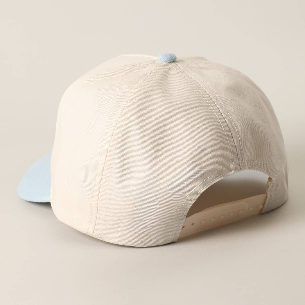 USA Flag Patch Denim Two-Tone Baseball Cap