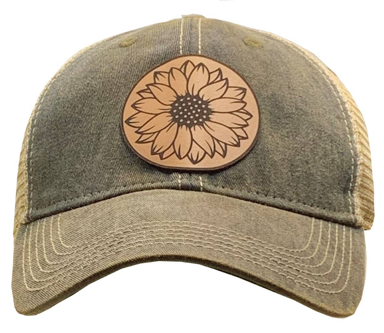 "Sunflower" Trucker Cap With Genuine Leather Patch