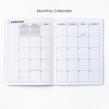 2027 Monthly Planner - Sunset Stripe