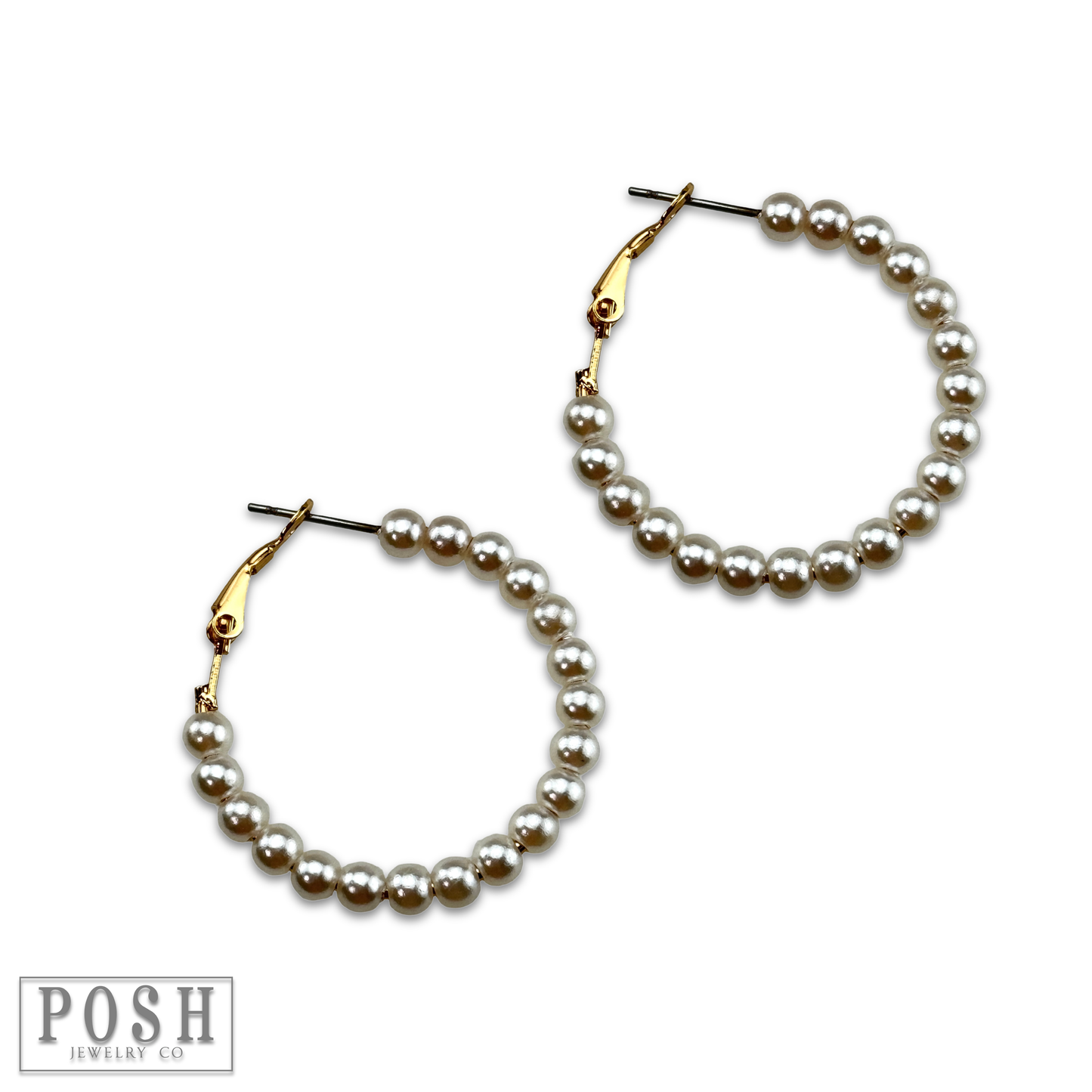 Round bead hoop earring