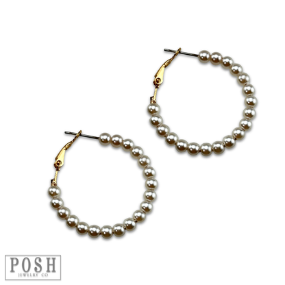 Round bead hoop earring