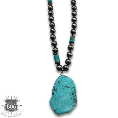 Turquoise pendant western necklace