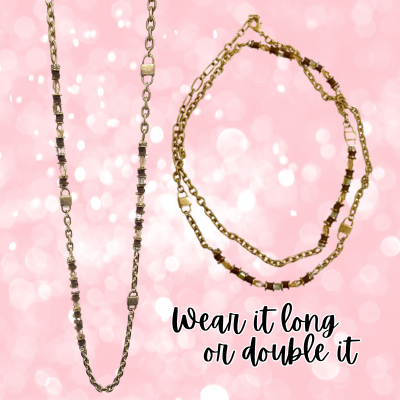 Gold chain and rubber bead necklace