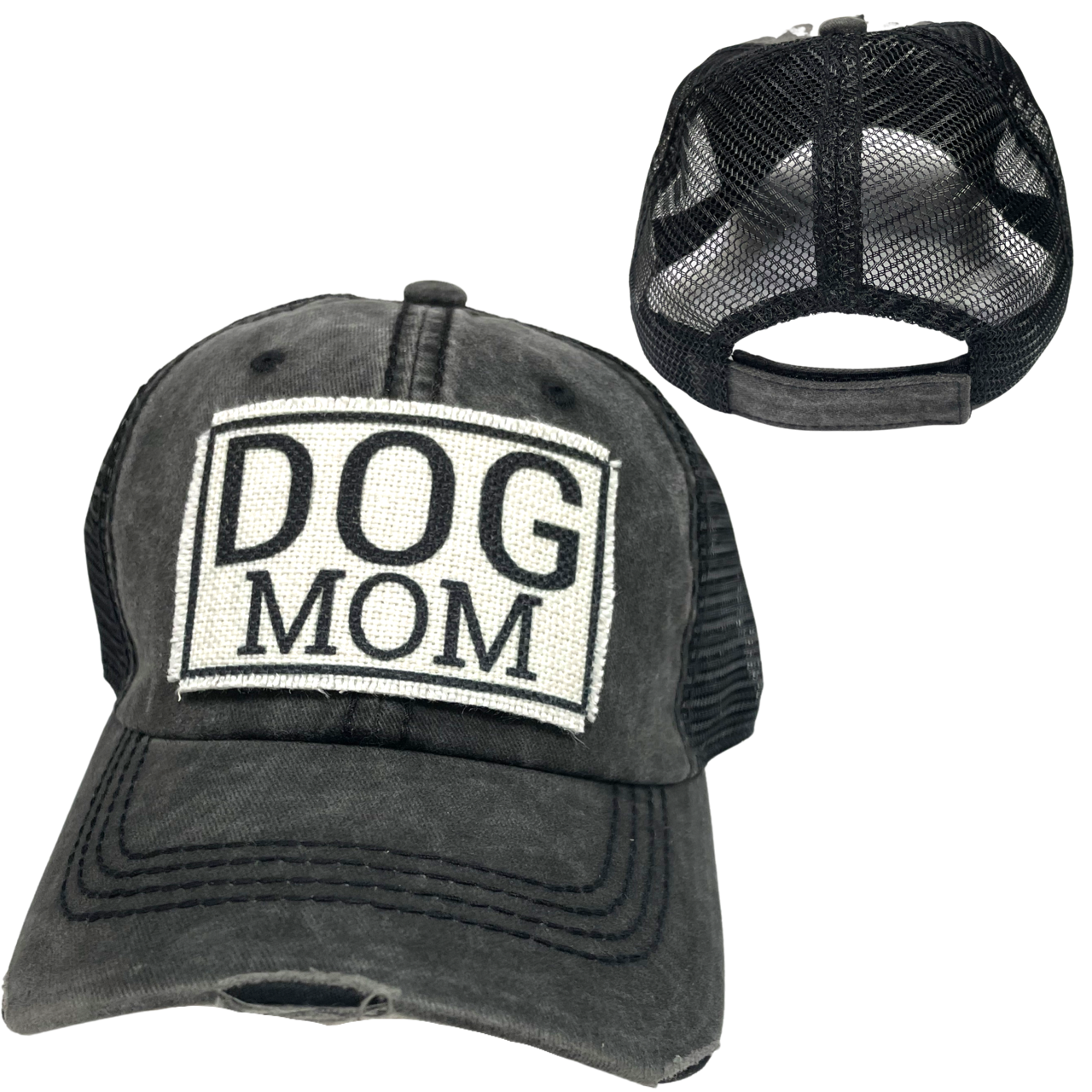 DOG MOM BALL CAP | WOMAN'S HAT | DISTRESSED