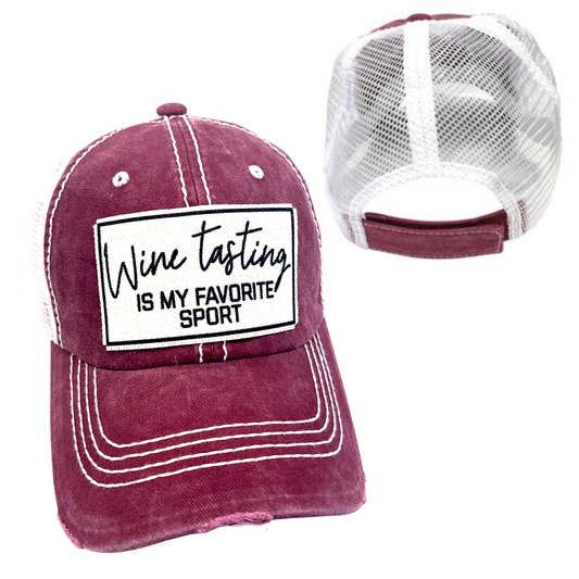 WINE TASTING IS MY FAVORITE SPORT CAP