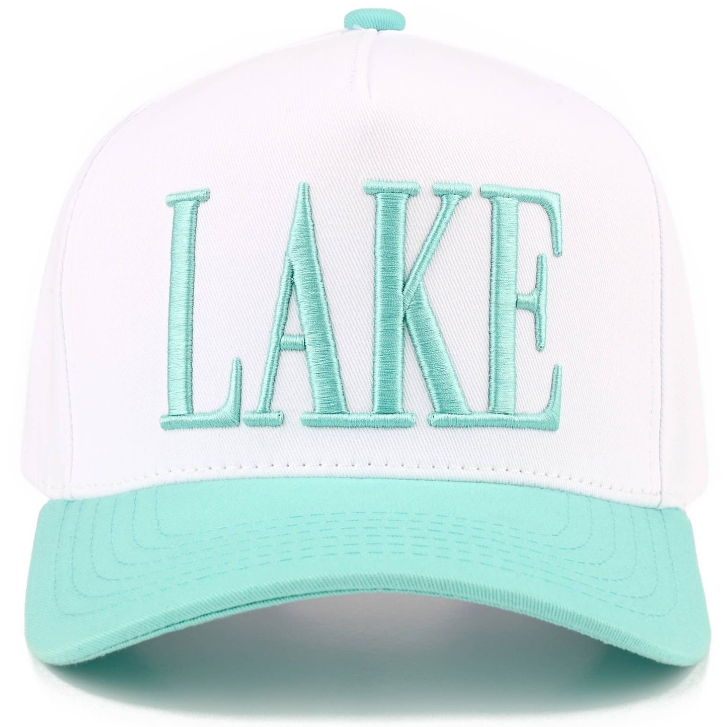 C.C LAKE Letter Embroidered Two Tone Trucker Hat