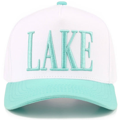 C.C LAKE Letter Embroidered Two Tone Trucker Hat