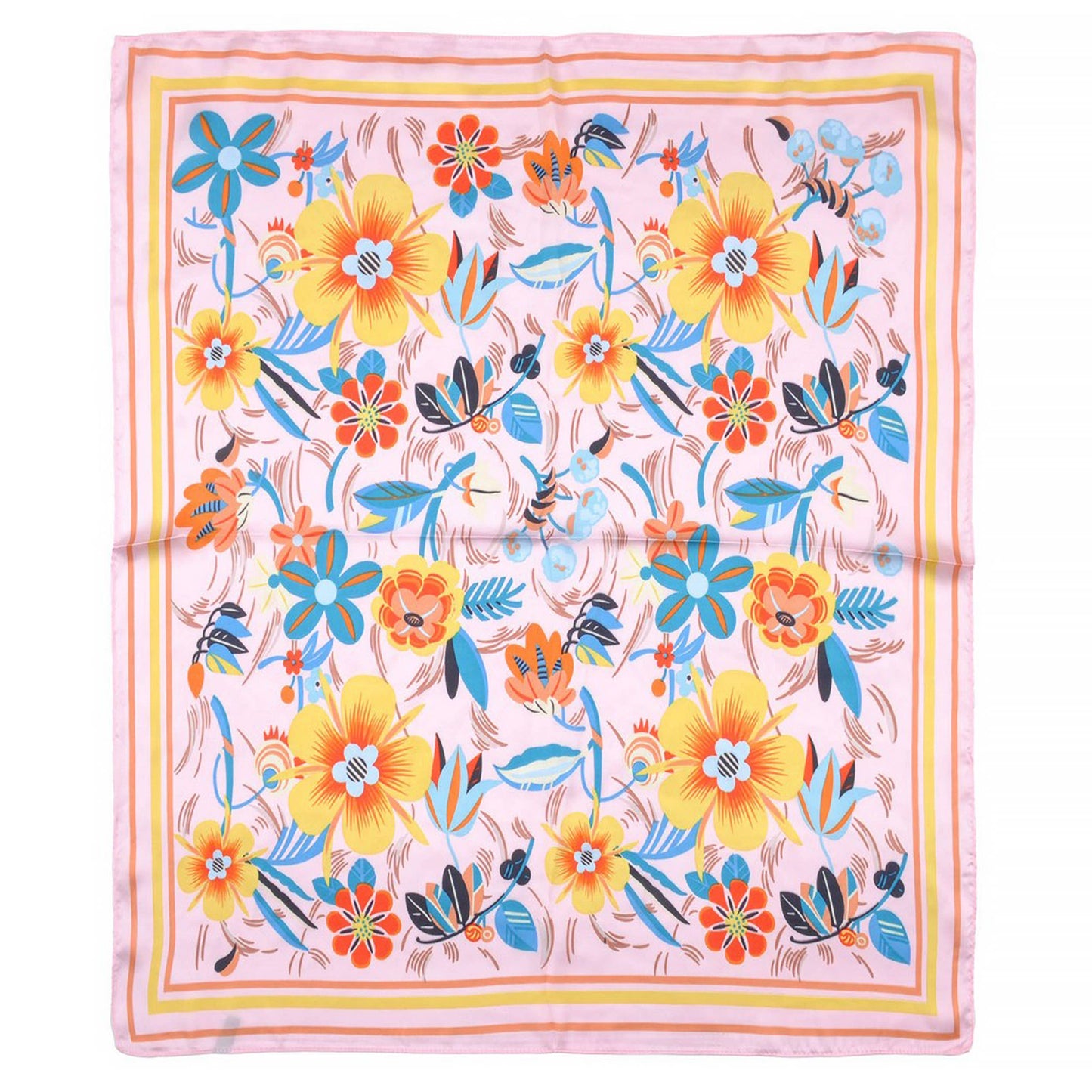 Multi Color Flowers Print Bandana Summer Scarf