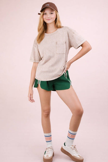 Striped Trim Detail Activewear Shorts