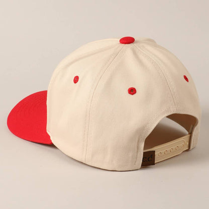 Holly Jolly Colorful Text Two-Tone Canvas Cap