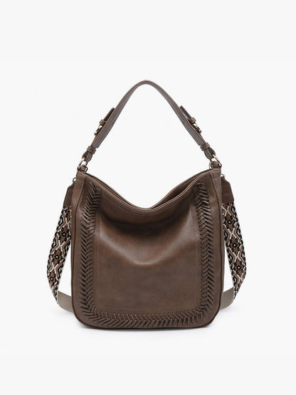 Aris Small Whipstitch Hobo w/ Guitar Strap