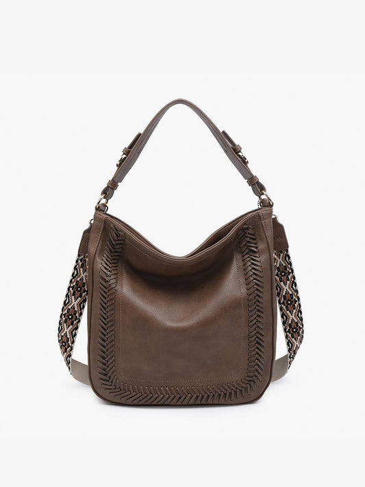 Aris Small Whipstitch Hobo w/ Guitar Strap