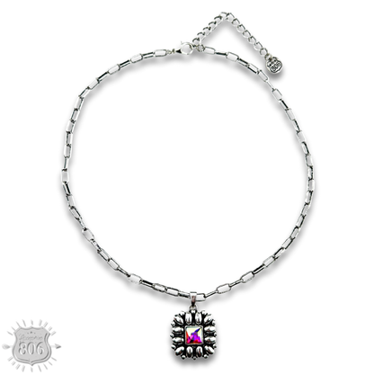 Western silver and stone necklace