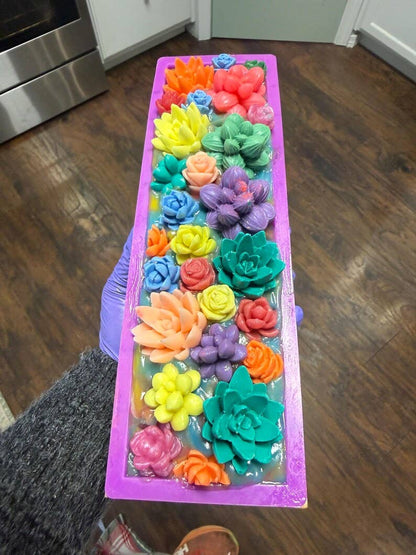 Blooming Cactus Blossom Bar Soap Made with Tallow and Creamy Goatmilk- Homemade, Cold Process