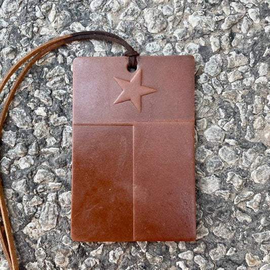Rectangle Texas Flag Air Flair: Leather