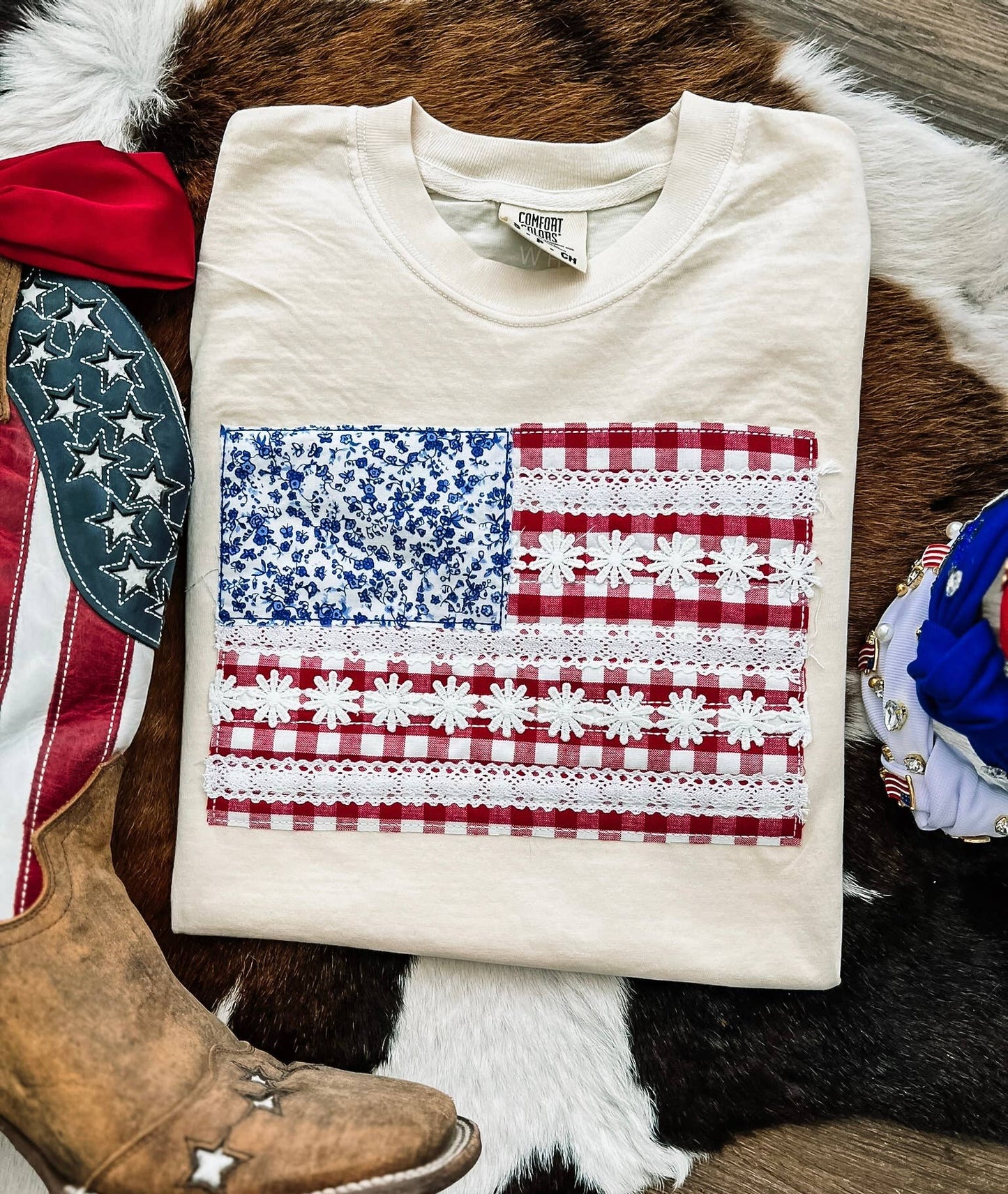 American Flag Daisy Tee