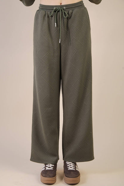 Textured Knit Casual Comfy Top & Pants Set