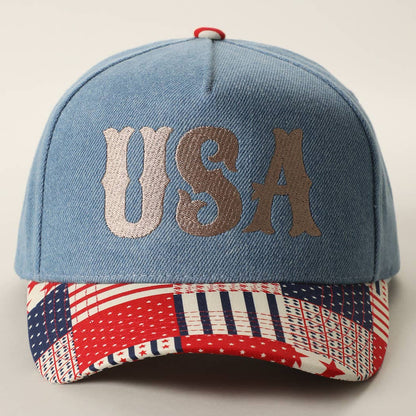 USA Embroidered Denim Trucker Hat