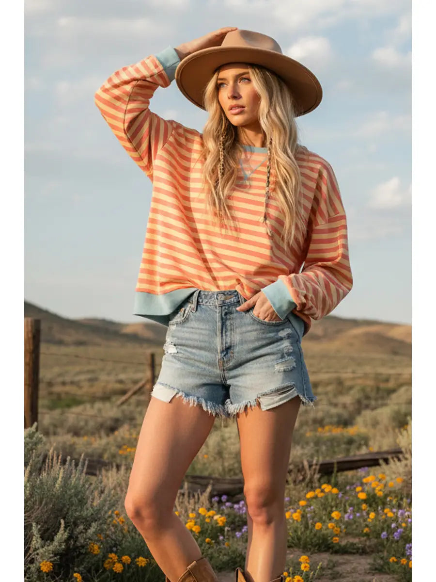 MULTI COLOR STRIPED SWEATSHIRT