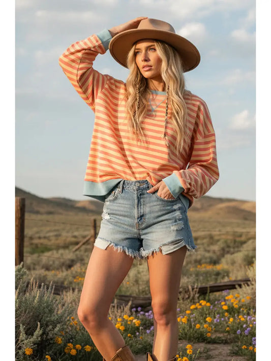 MULTI COLOR STRIPED SWEATSHIRT