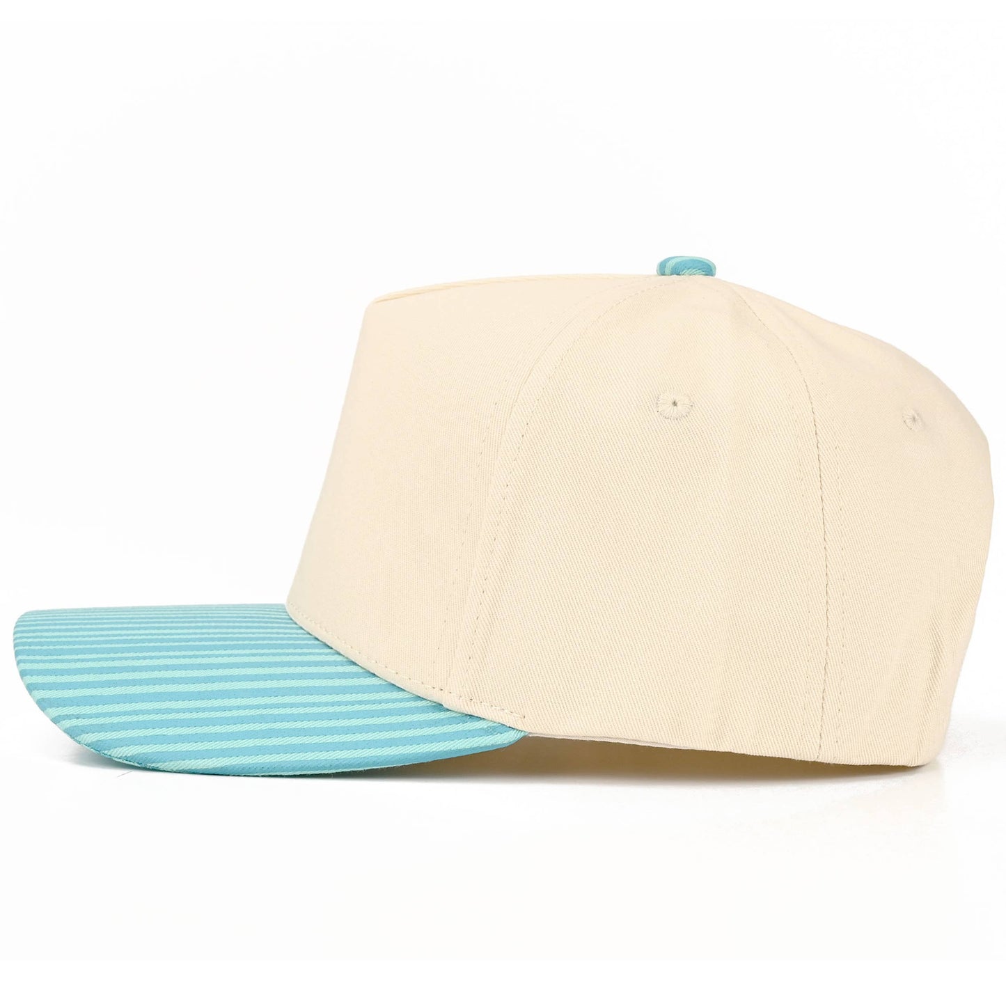 C.C Striped Pattern on Bill Plain Two Tone Trucker Hat