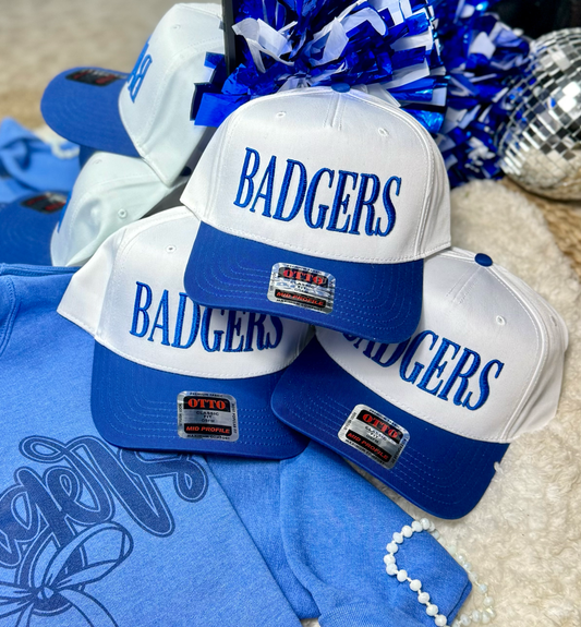 Badgers 3D Serif Embroidered Trucker Cap