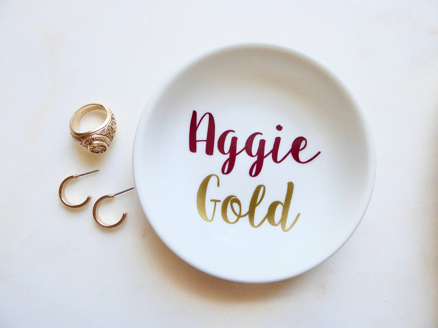 Aggie Gold, Gig 'em, Whoop! Ring Dish / Texas A&M University