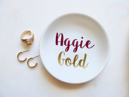 Aggie Gold, Gig 'em, Whoop! Ring Dish / Texas A&M University