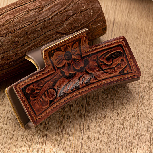 Leather Hair Claw Clip