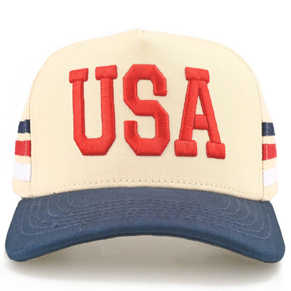 C.C 3 Lines USA Letter on Two Tone Trucker Hat
