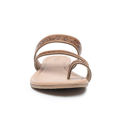 Myra Point Ridge Hand-tooled Sandals