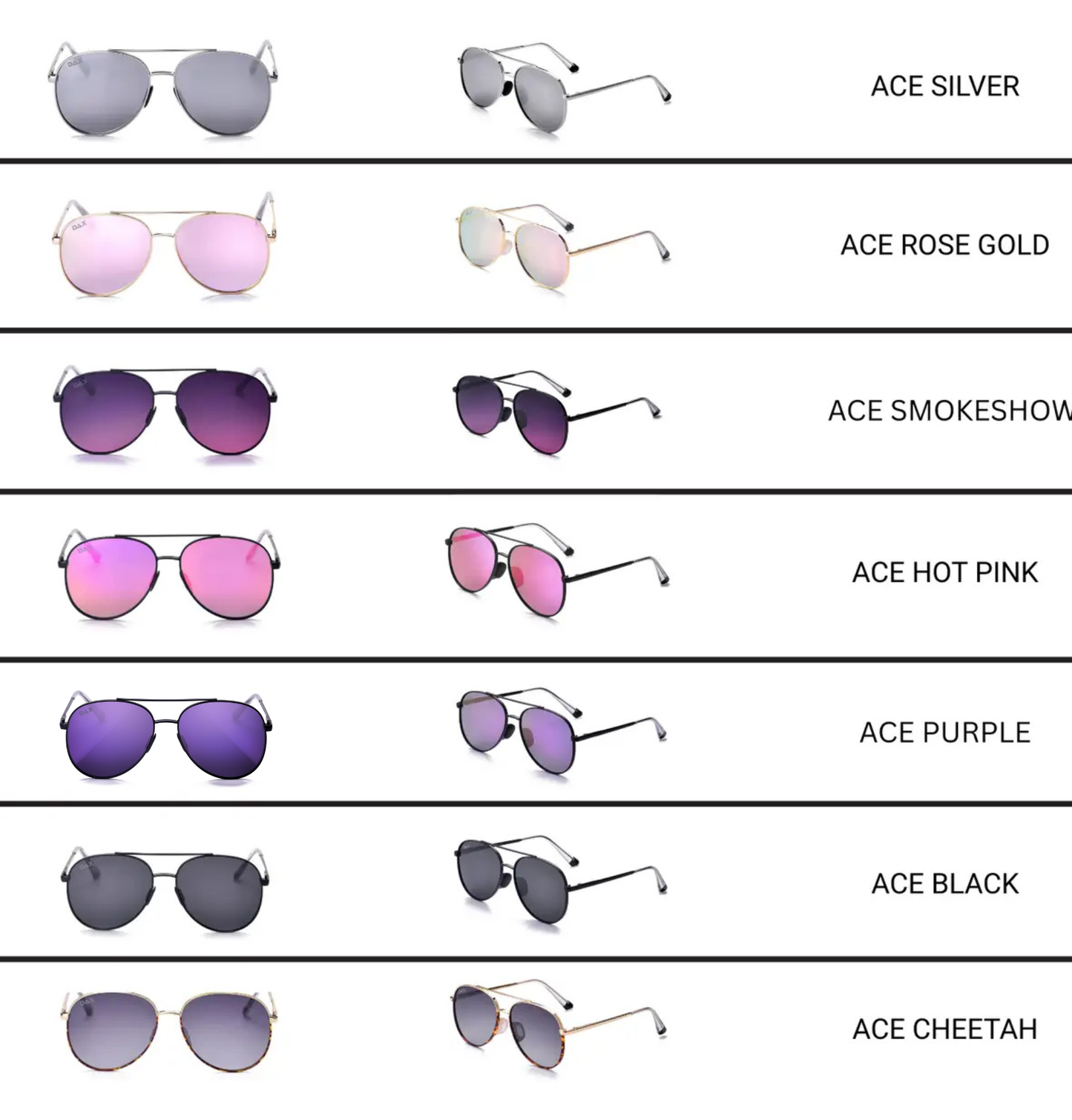 DAX ACE - Unisex Aviator Sunglasses – Polarized Hair-Friendly